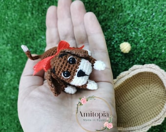 Lassie/ dog/ pdf English pattern/ puppy amigurumi pattern / doll pattern/ crochet doll tutorial /stuffed doll/ Amitopia/ miniature/ puppy