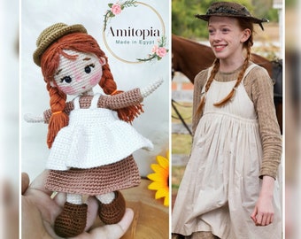 Anne avec un modèle de poupée e amigurumi/ pignons verts crochet/ tricot/ amigurumi/ poupée/ tutoriel/ pdf/ amitopia/ poupee/ peluche poupée/ amitopia