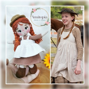 Anne with an e amigurumi doll pattern/ green gables crochet/ knit/ amigurumi/ doll/ tutorial/ pdf/ amitopia/ poupee/ stuffed doll/  amitopia