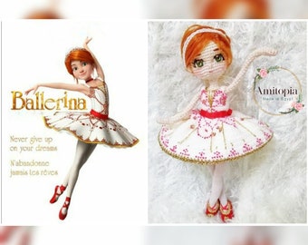 ballerina/ felicity/ leap/ ballet dancer/ ballerina amigurumi pattern / pdf/doll pattern/crochet doll tutorial /stuffed doll/ Amitopia