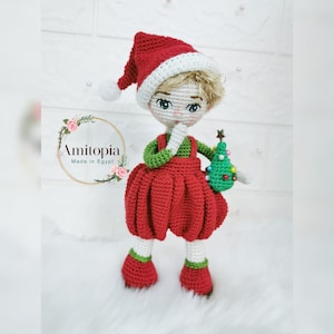 christmas boy amigurumi doll/ doll pattern/ pdf English pattern / crochet doll tutorial /stuffed doll/ toy pattern/  pattern by Amitopia /