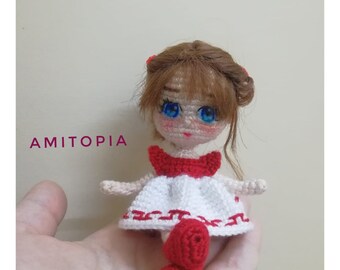 francise amigurumi doll pattern/ miniatures/ doll pattern/ pdf English pattern / crochet doll tutorial /stuffed doll/  pattern by Amitopia /