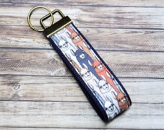 Porte-clés lama au poignet : porte-clés en coton fait main