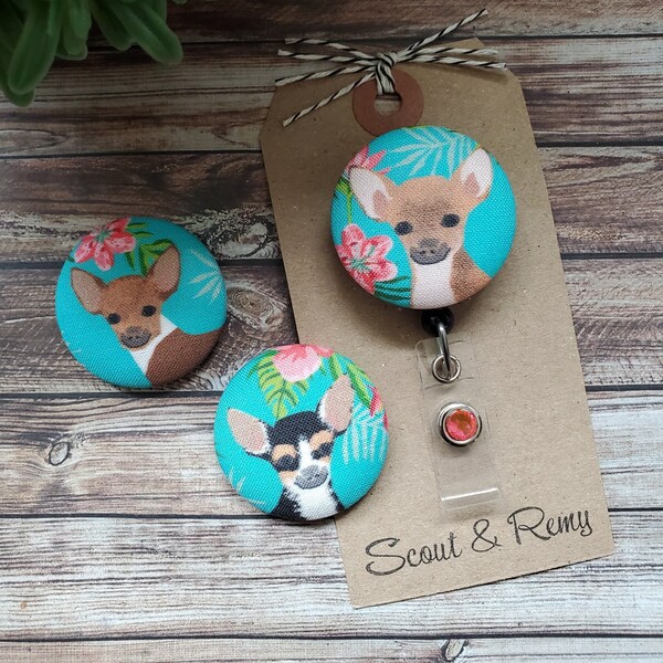 Chihuahua Badge Reel, Retractable Badge Reel