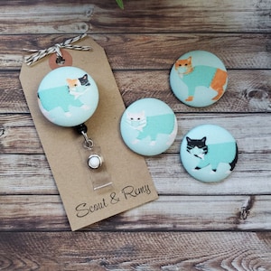 Scrub Kitties Badge Reel: Cats in Scrubs, Wipeable