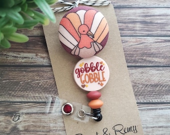 Gobble Gobble Thanksgiving Turkey Badge Reel