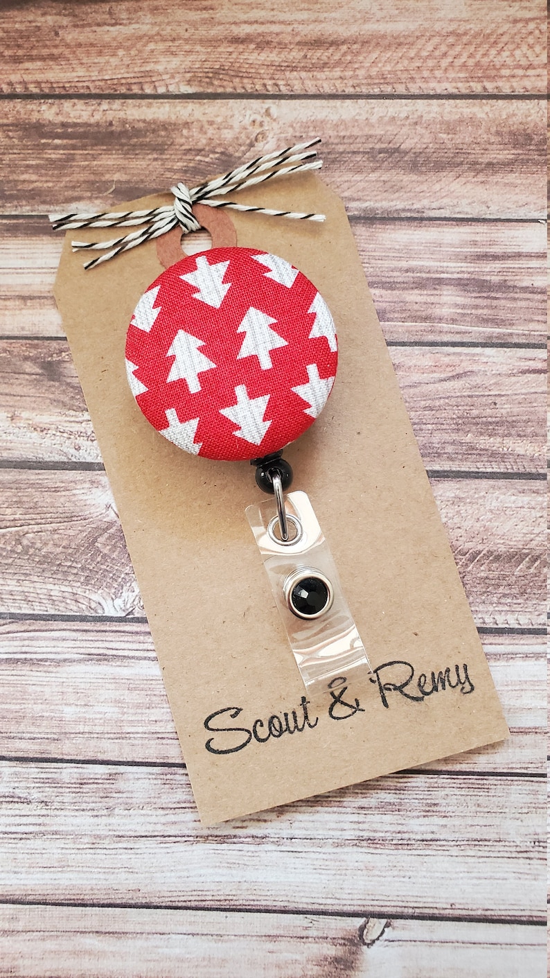 Christmas Badge Reel Christmas Tree Noel Badge Clip Etsy