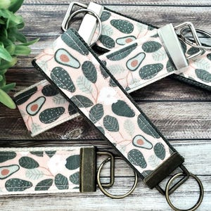 Avocados on Pink Keychain Wristlet | Key Fob