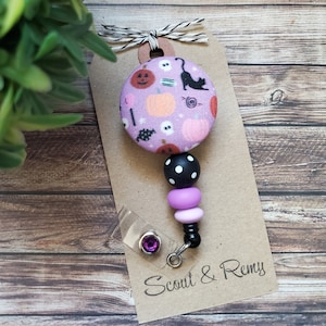 Halloween Motif Beaded Badge Reel