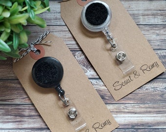 Interchangeable Badge Reel: Alligator or Belt Clip, Optional Gemstone