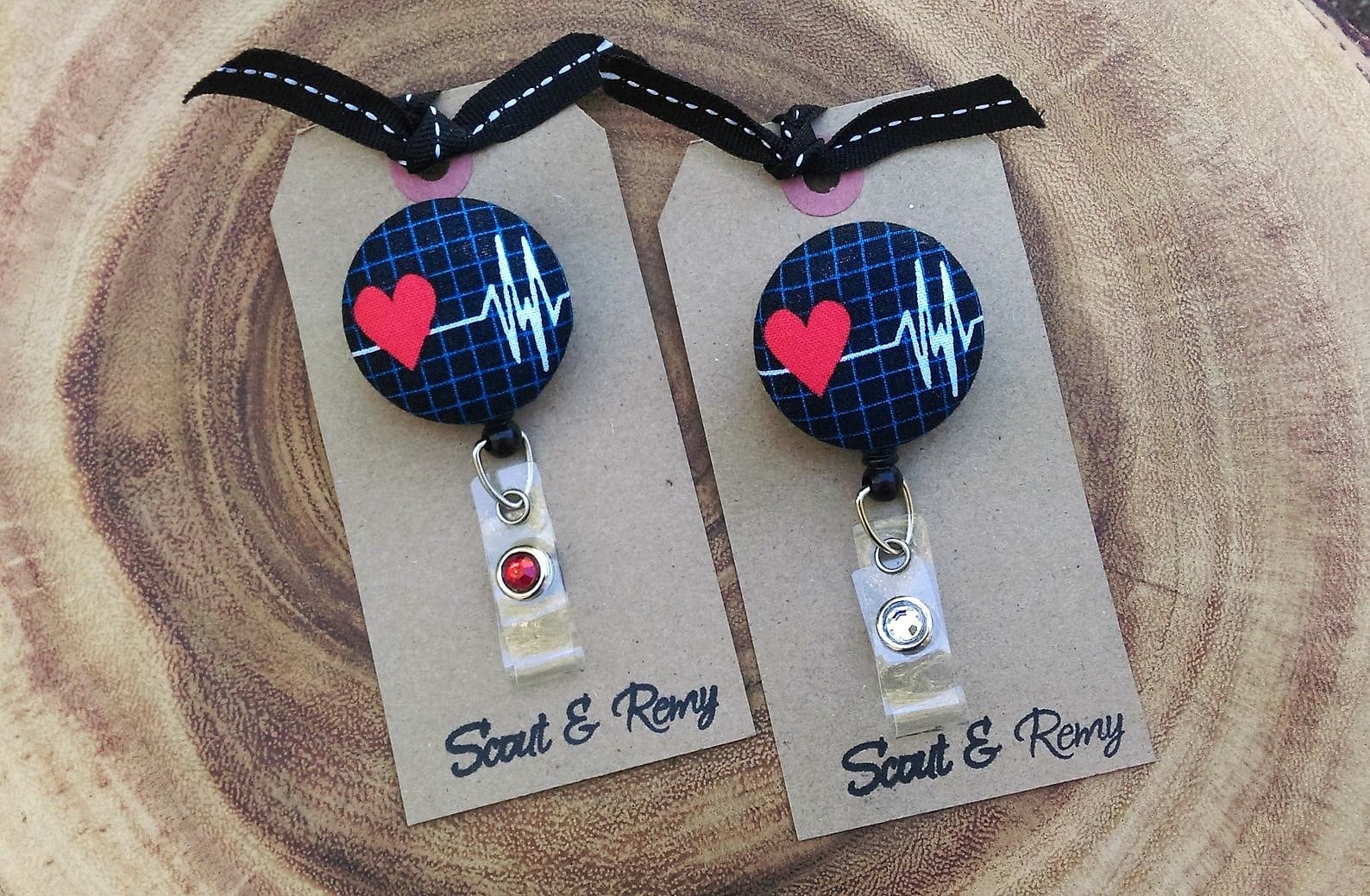 Badge Reel - EKG Badge - Heartbeat - Heart - Nurse - Medical - Retrac…