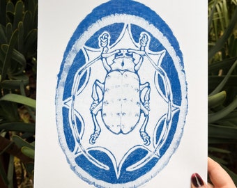Long Horned Beetle Woodburn Riso Print