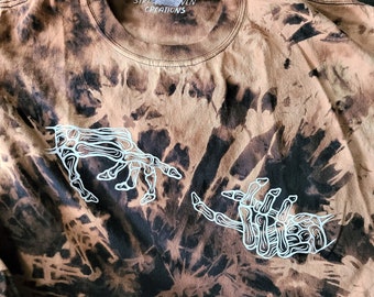 Skeleton Creation of Adam Tye Dyed Pocket Tee, Skull Style, Spooky Shirts, Holiday Gifts, Finger Touch, Gothic Wardrobe, Unisex, Oversized