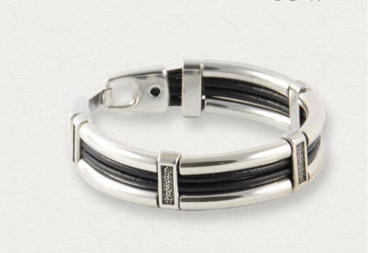 Bracelet cuir homme bracelet en argent artisanal bracelet | Etsy