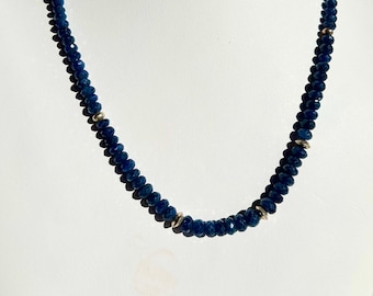 High-quality, dreamy A sapphire necklace, with 925 silver elements, elegant gift, unique healing stone, handmade in Germany