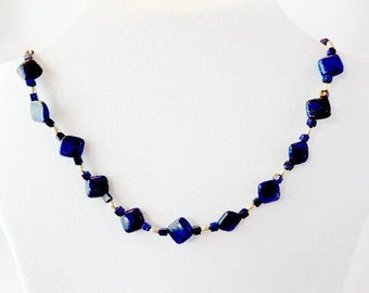 Jewelry set: gemstone jewelry, lapis lazuli necklace and bracelet, healing stone, birthstone, unique, Mother's Day, handmade in Germany