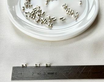 Silberzwischenteile Bambusform 4 x 1,5 mm, 925 Sterlingsilber, 30 Stück, DIY Schmuckzubehör, für Ketten und Armbänder, made in Germany