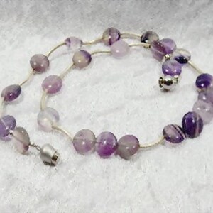 Gemstone jewelry, necklace fluorite violet/clear, unique, healing stone, spiritual stone, gift, Mother's Day, image 3