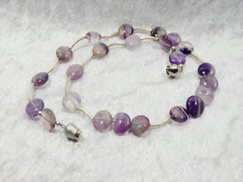 Gemstone jewelry, necklace fluorite violet/clear, unique, healing stone, spiritual stone, gift, Mother's Day, image 3