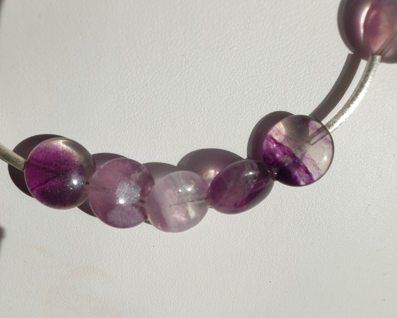 Gemstone jewelry, necklace fluorite violet/clear, unique, healing stone, spiritual stone, gift, Mother's Day, image 8