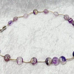 Gemstone jewelry, necklace fluorite violet/clear, unique, healing stone, spiritual stone, gift, Mother's Day, image 4