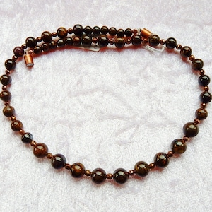 Gemstone jewelry necklace brown bronzite with hematite copper, healing stone, unique, Mother&#39;s Day, unique, gift, handmade in Germany