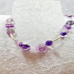 Gemstone jewelry, necklace fluorite violet/clear, unique, healing stone, spiritual stone, gift, Mother's Day, image 2