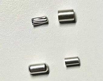 Silberzylinder satiniert, gerieft und abgeschrägt 7 mm, div. Dicken, 925 Sterlingsilber DIY Schmuckzubehör für Ketten und Armbänder