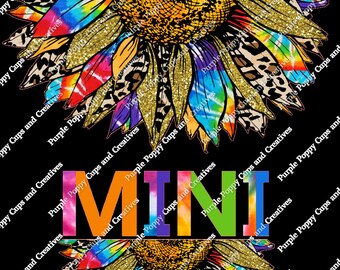 Mama Mini Sunflower PNG File | Mother's Day Tie Dye PNG | Mom Mama Mini Digital File |Matching Sunflower Shirt Sublimation file | Mother png