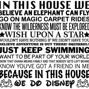 Dans cette maison, nous fabriquons des autocollants Disney, vinyle, décoration d&#39;intérieur, autocollant mural, autocollant d&#39;enseigne
