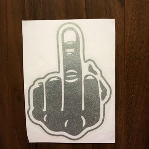 Middle Finger Car Decal | Funny Vinyl Window Sticker | Subtle Rude Vehicle Decal