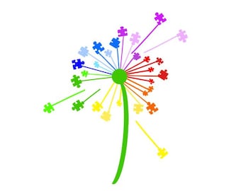 Autism Awareness Dandelion Car Decal | Puzzle Piece Autism Acceptance Window Sticker | Autism Laptop Sticker | Tumbler Decal