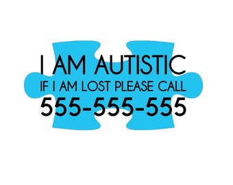 Autism Safety Temporary Tattoo with Puzzle Piece | Emergency Contact Tattoo | Non Verbal Autism ID | Child Safety Tattoo