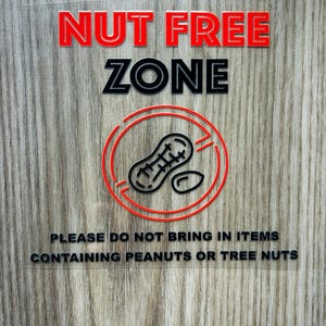 Allergy decal, Nut free zone decal, Nut allergy, House decal, Business nut free sign, School nut free sign, UV DTF decal, Safety decal