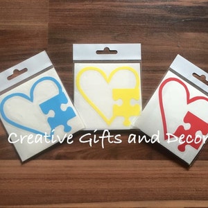 Autism car decal, Heart with puzzle piece car decal, Autism awareness, Autism acceptance, van decal, window sticker, vinyl decal