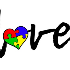 Autism love temporary tattoo, fake tattoo, kids tattoo,  autism awareness, autism acceptance, puzzle piece heart, custom tattoo, party favor