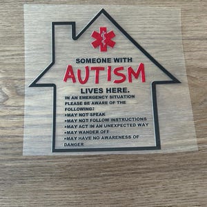 Autism Awareness Car Decal - 5 Inch Disability First Responder Emergency Sticker