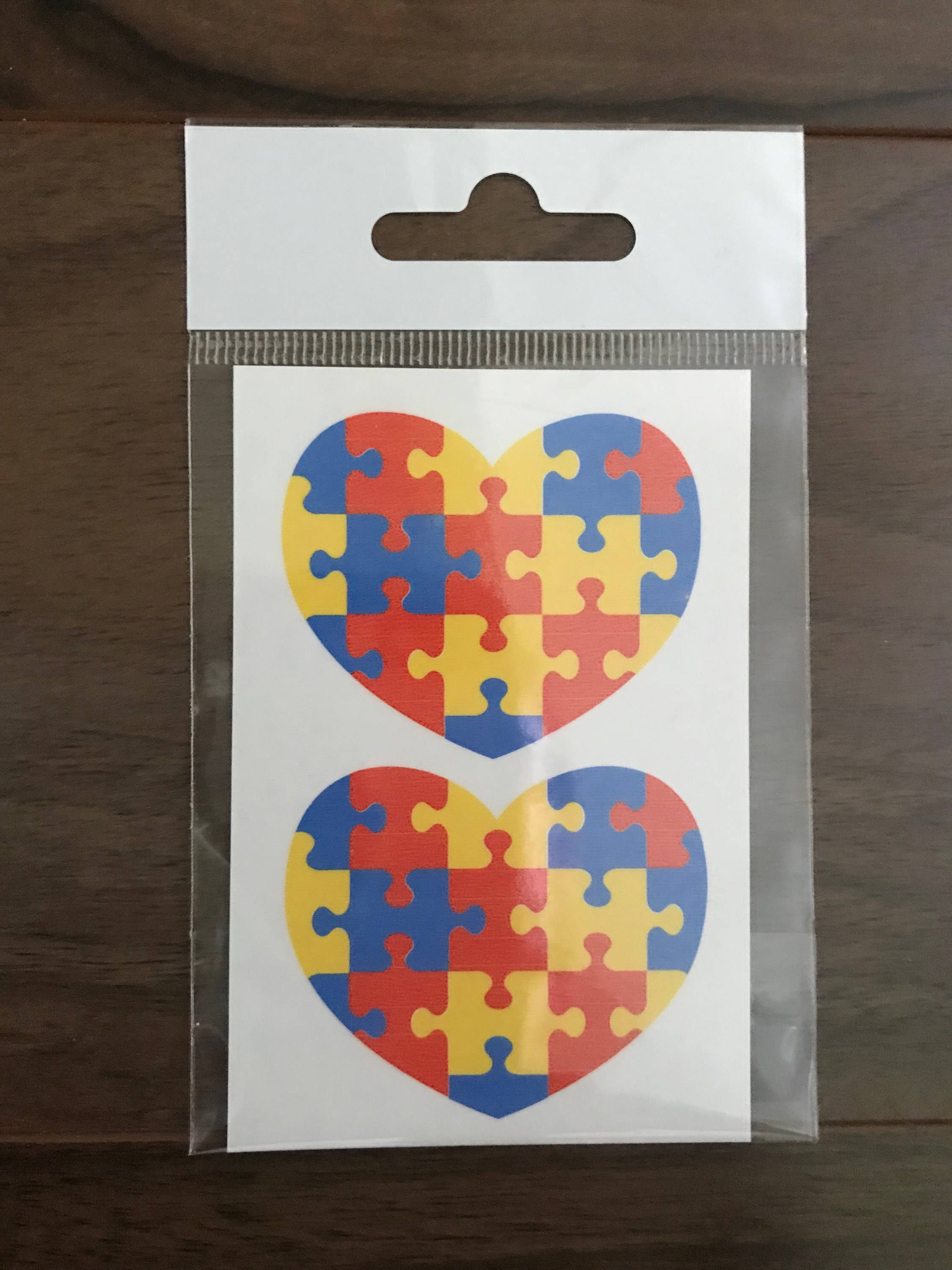 Autism Puzzle Piece Heart Temporary Tattoo | Autism Awareness ...