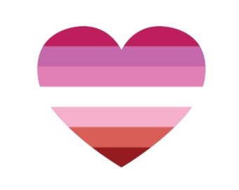 Lesbian Pride Flag Heart Decal | UV DTF LGBTQ Car Decal | Sticker for Tumbler, Laptop, Car