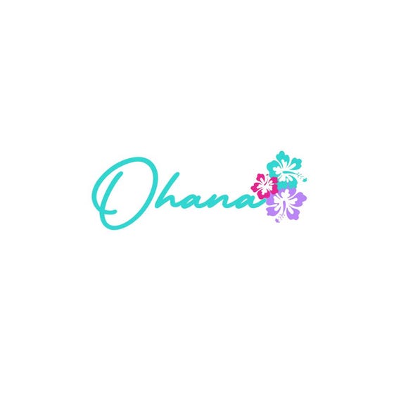 Ohana Temporary Tattoo | Hibiscus Flower | Family Vacation