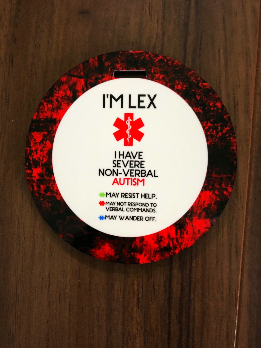 Buy Autism Backpack Tag, Safety Tag, Autism Awareness, Autism