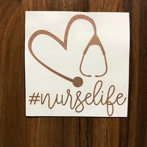 Nurse Life Stethoscope Vinyl Decal - Essential Worker Car Sticker