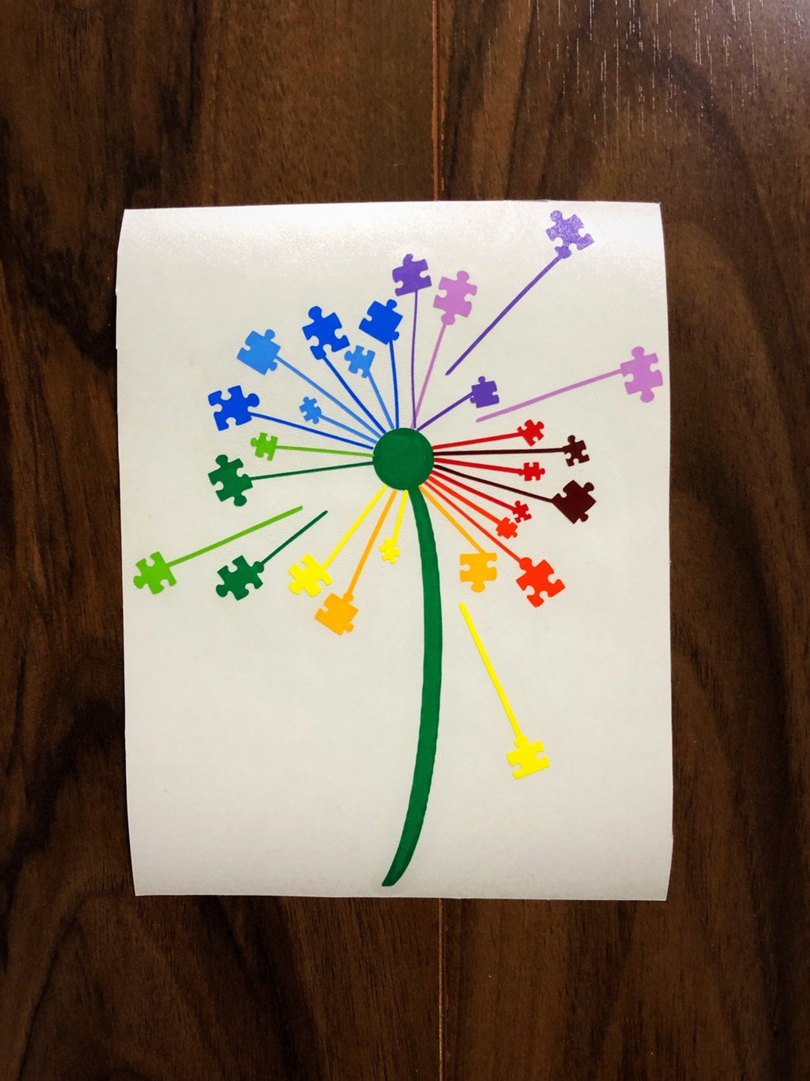 Autism Puzzle Piece Dandelion Car Decal Autism Awareness - Etsy