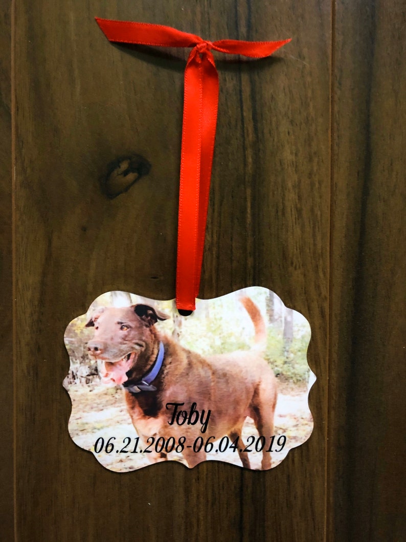 Pet memorial ornamentno longer by our side but forever in our heartsChristmas
