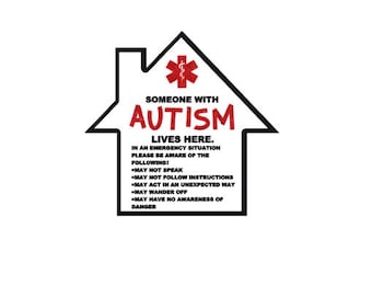 Autism Safety Decal | Emergency First Responder Window Sticker for Home | Autistic or Non Verbal Person | Child Awareness