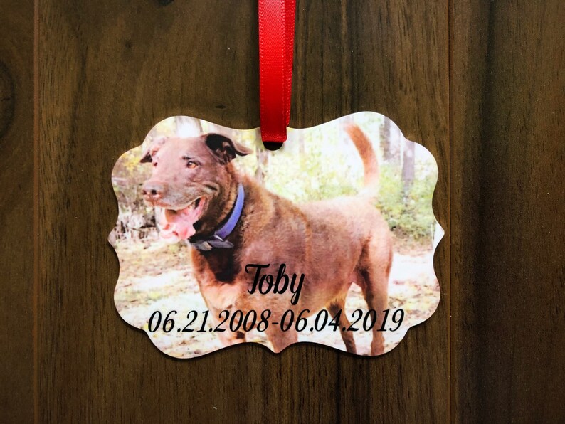 Pet memorial ornamentno longer by our side but forever in our heartsChristmas