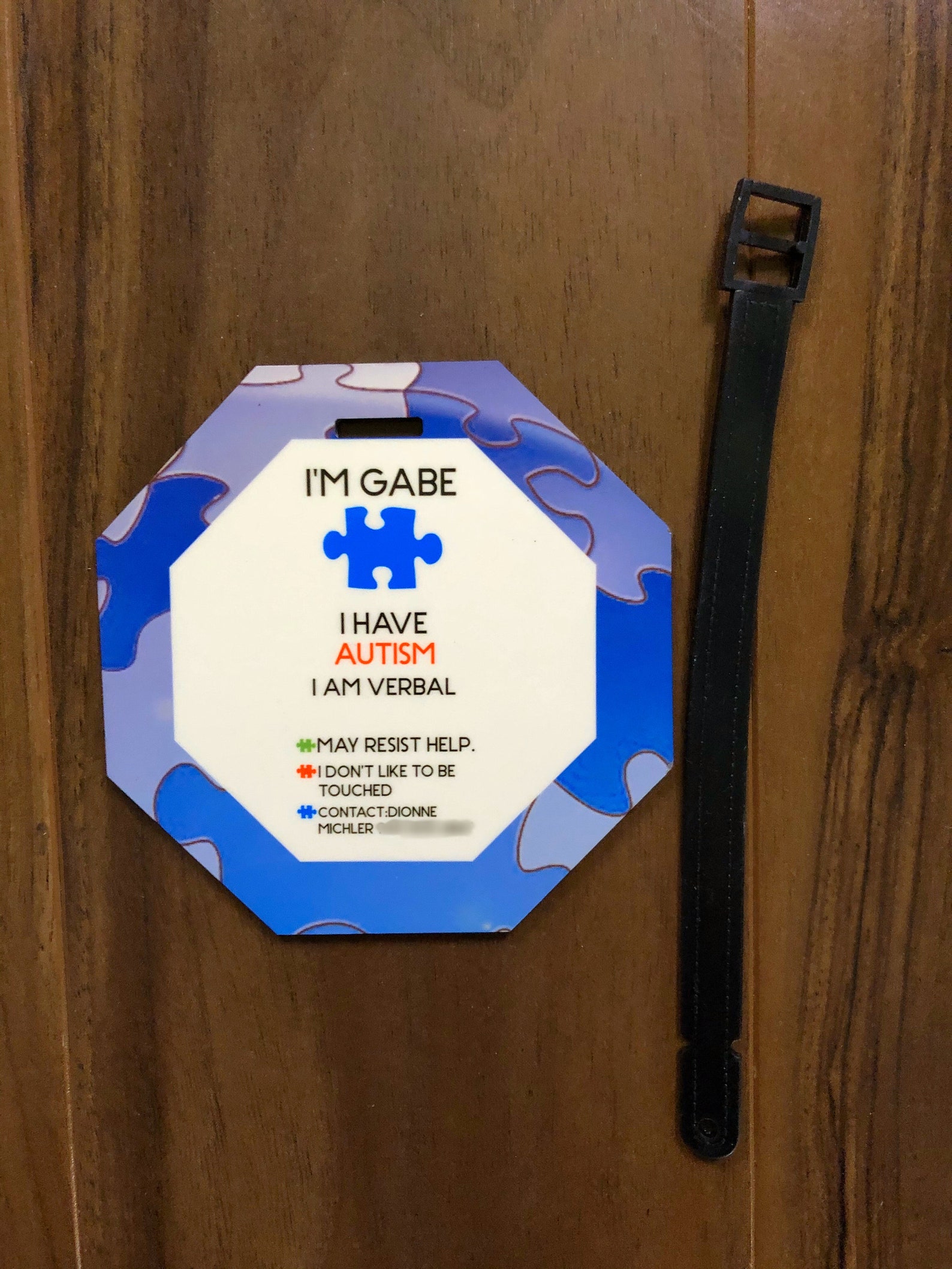 Autism backpack tag/safety tag/autism awareness/autism Etsy