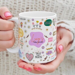 gepersonaliseerde mok, aangepaste beker, mok met dagelijkse affirmaties, mok geestelijke gezondheid, cadeau beste vriend, bevestigingsbeker, cadeau voor haar, inspirerend cadeau