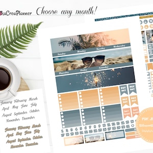 Strand Sonnenuntergang Sticker: EC Monthly Kit (digitaler Download)