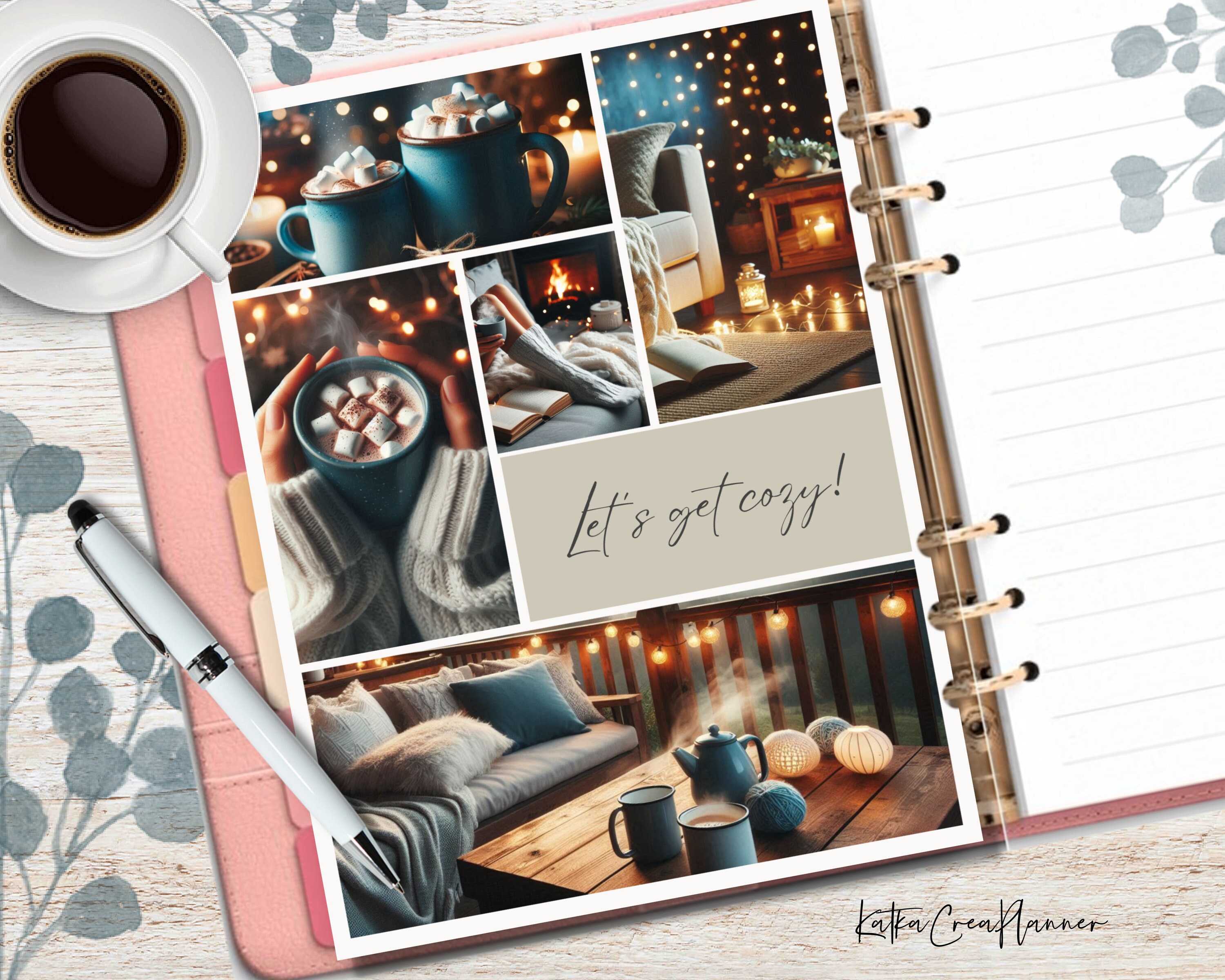 Let's Get Cozy Printable Planner Dashboard/inspirational Planner ...